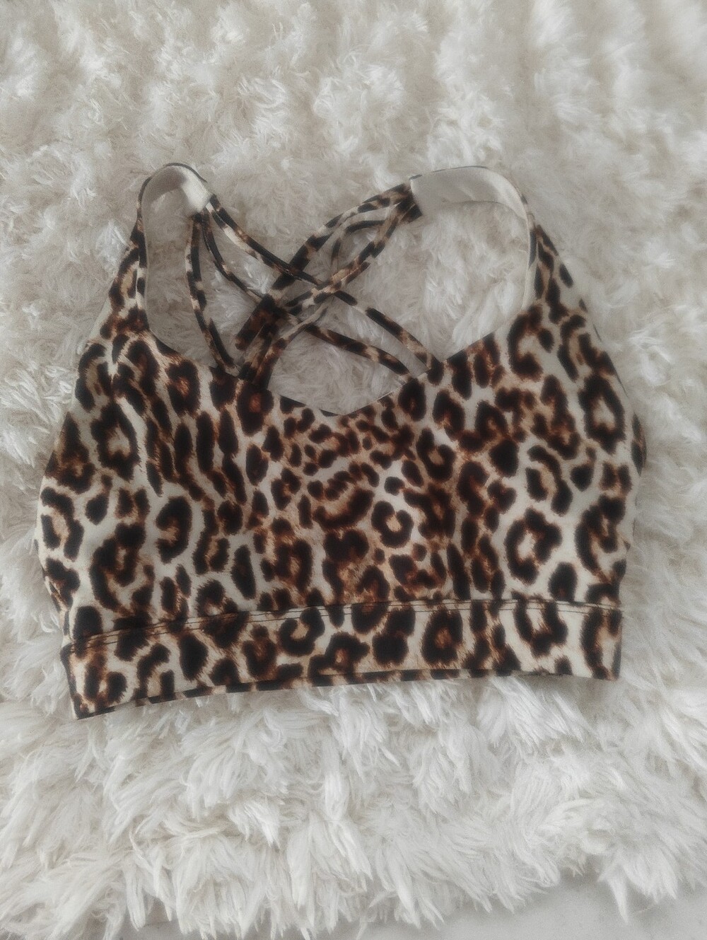 Forever 21 Leopard Print Strappy Sports Bra